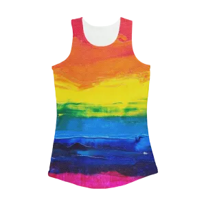 LGBT Pride Rainbow Canvas Paint Premium Women's Tank Top