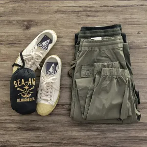 Lightweight Quick-Drying Thin Tooling Pants - Men's Fashion Pure Cotton Loose Casual Sport Ankle-Length Pants