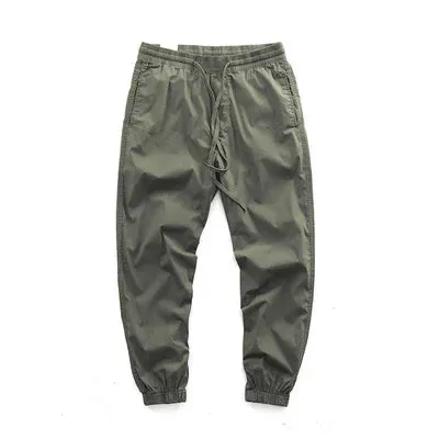 Lightweight Quick-Drying Thin Tooling Pants - Men's Fashion Pure Cotton Loose Casual Sport Ankle-Length Pants