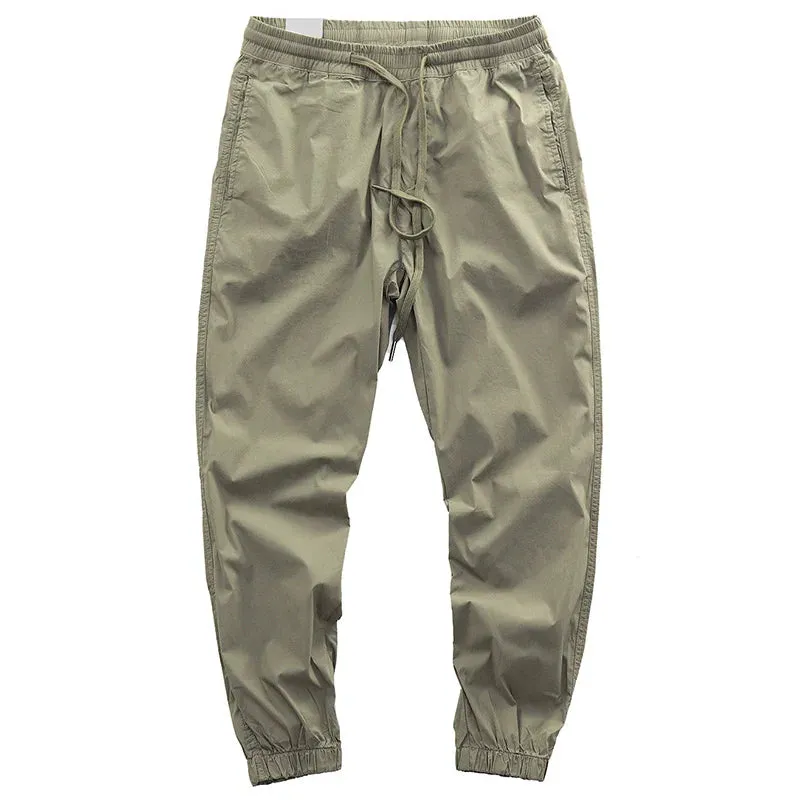 Lightweight Quick-Drying Thin Tooling Pants - Men's Fashion Pure Cotton Loose Casual Sport Ankle-Length Pants
