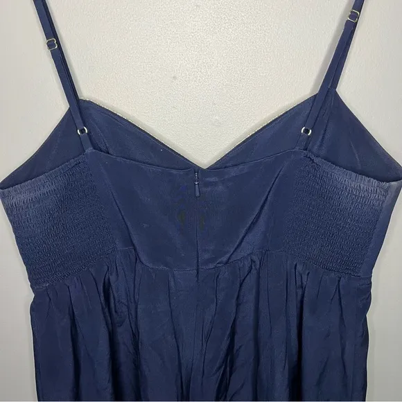 Lilly Pulitzer Metallic Gold Embroidered Kelsea Silk Dress in True Navy Blue 4