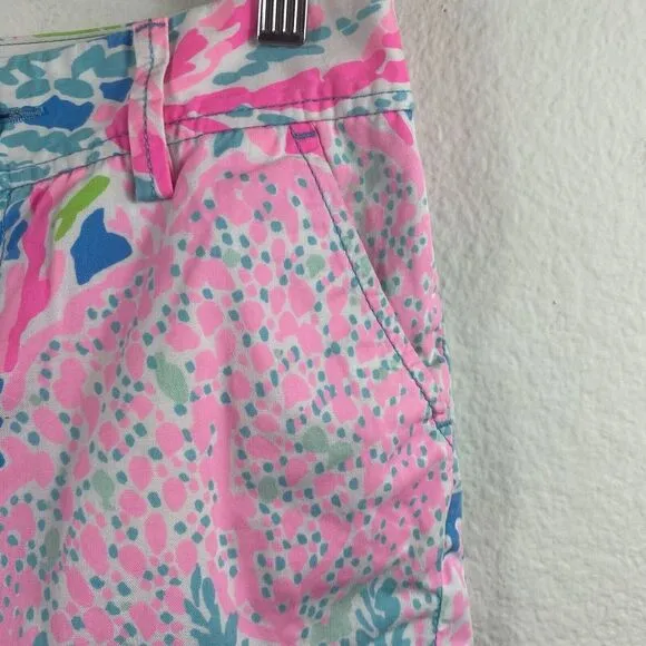 Lilly Pulitzer Women's Size 0 Callahan Shorts Lets‎ Cha Cha Coral Chino preppy