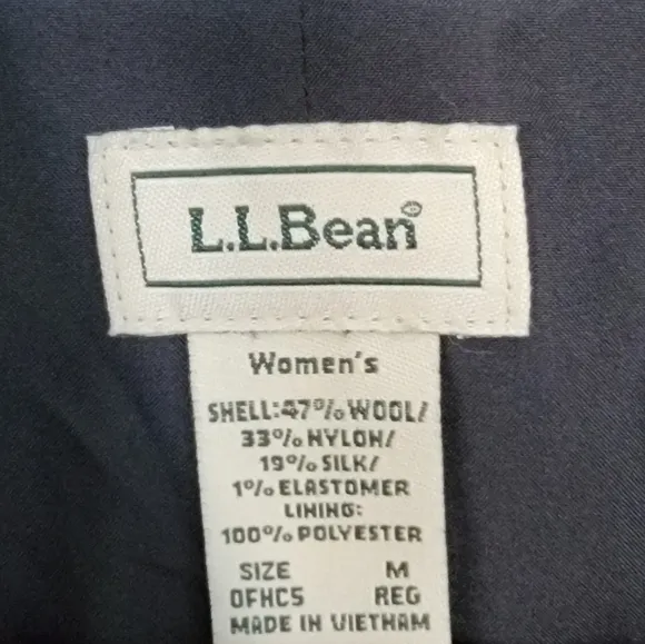L.L. Bean Vintage‎ Wool Silk Blend Herringbone Grey Blazer Women's Medium