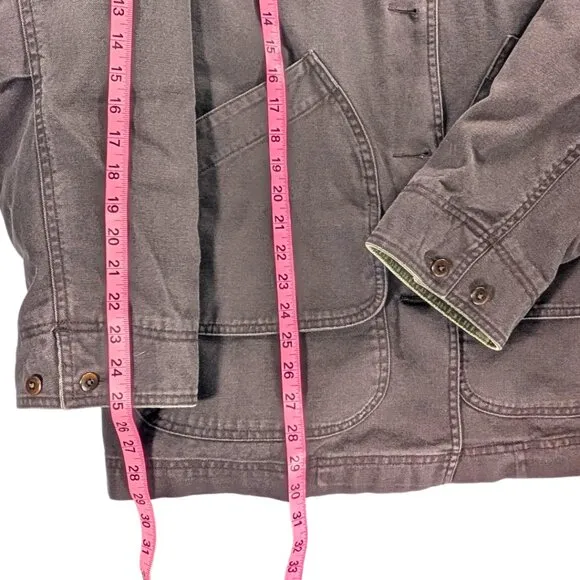 L.L.Bean Women's XL Brown Cotton  Canvas Chore Jacket w/Removable Wool Lining