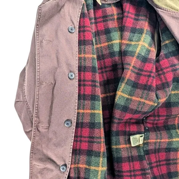 L.L.Bean Women's XL Brown Cotton  Canvas Chore Jacket w/Removable Wool Lining