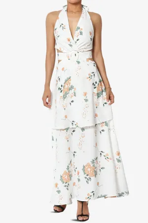 Lockwood Floral Halter Cutout Maxi Dress