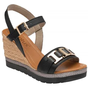 Lotus Carina Black Sandals
