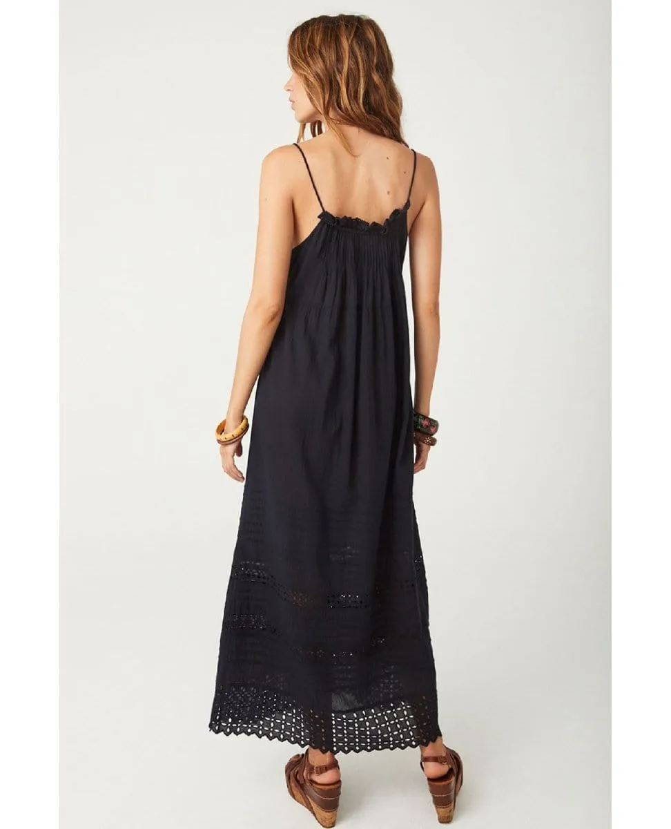 Love In The Afternoon Black Lace Midi Dress