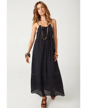 Love In The Afternoon Black Lace Midi Dress