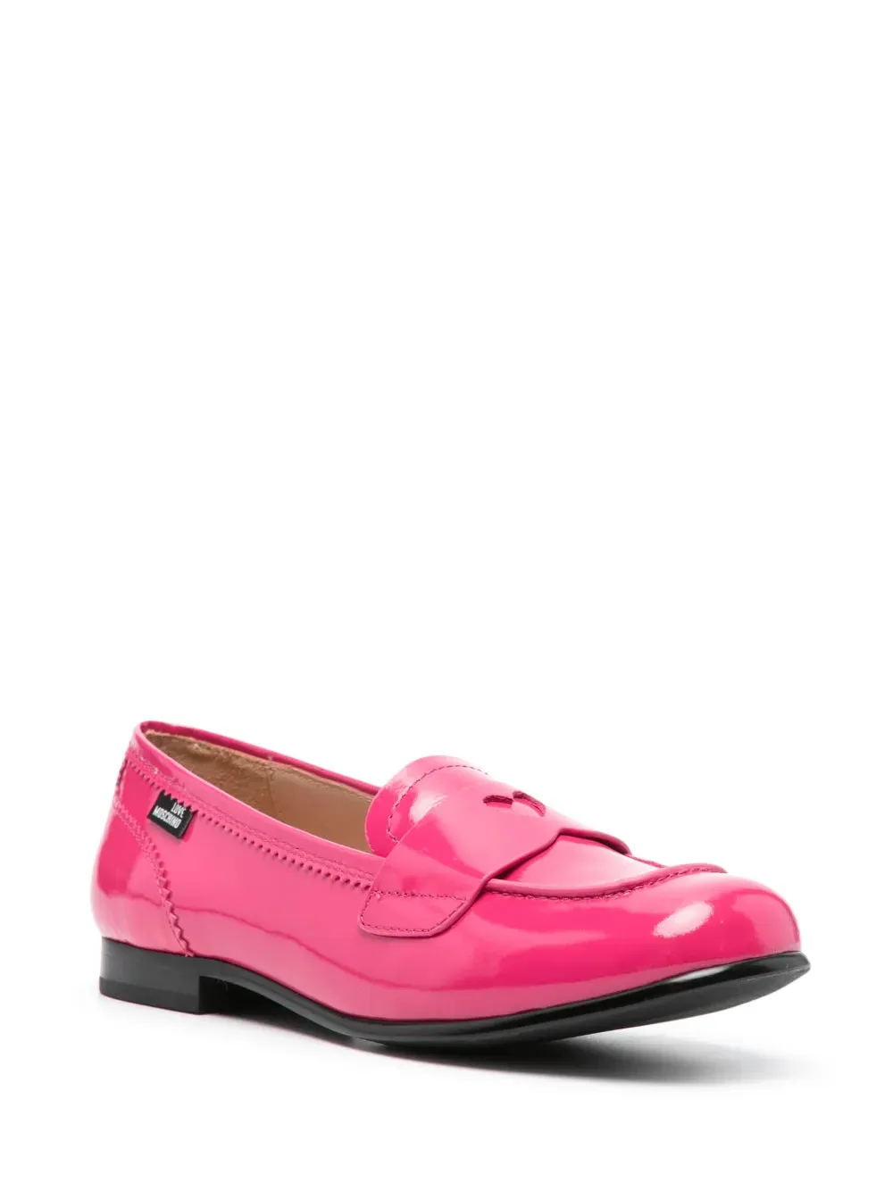 Love Moschino high-shine leather loafers