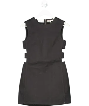 Maje Black Read Sleeveless Fitted Cut-out Denim Dress UK 10