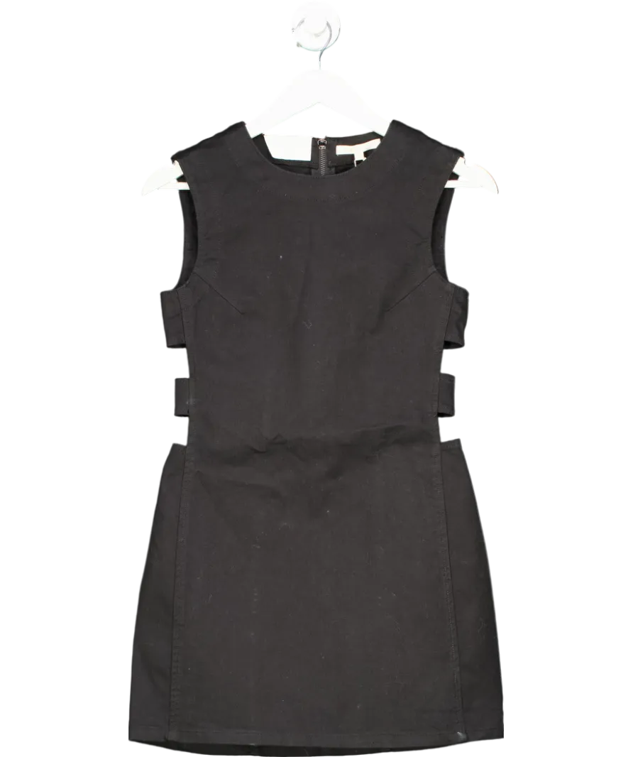 Maje Black Read Sleeveless Fitted Cut-out Denim Dress UK 10