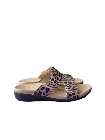 Megnya Leopard Print Velcro Sandals