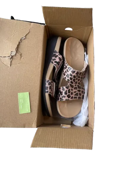 Megnya Leopard Print Velcro Sandals
