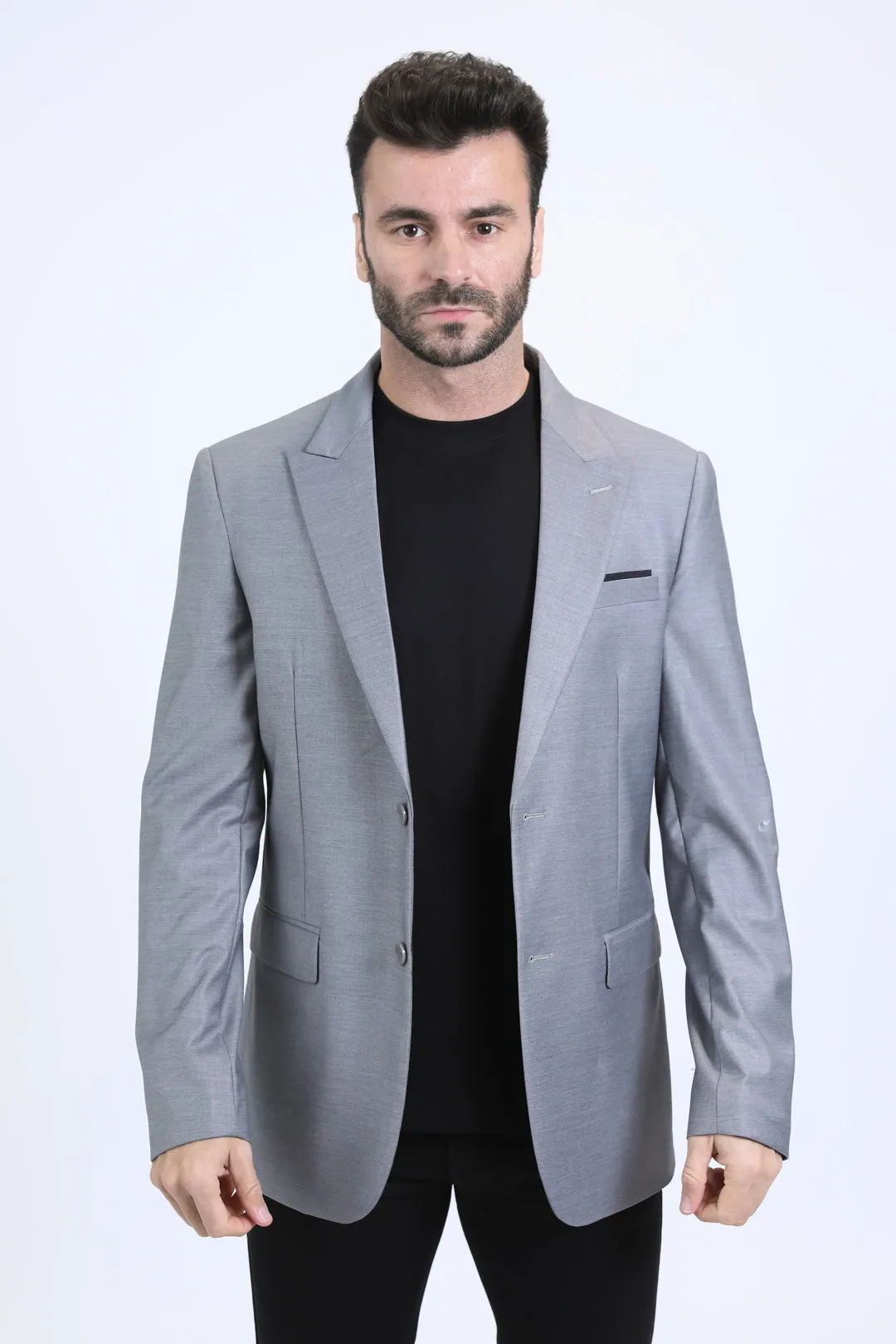 Mens Modern Fit Silver Blazer