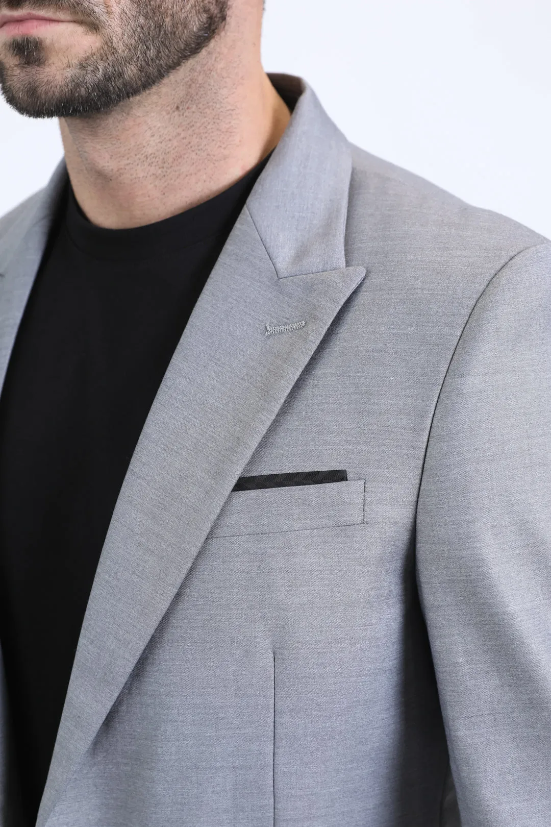 Mens Modern Fit Silver Blazer
