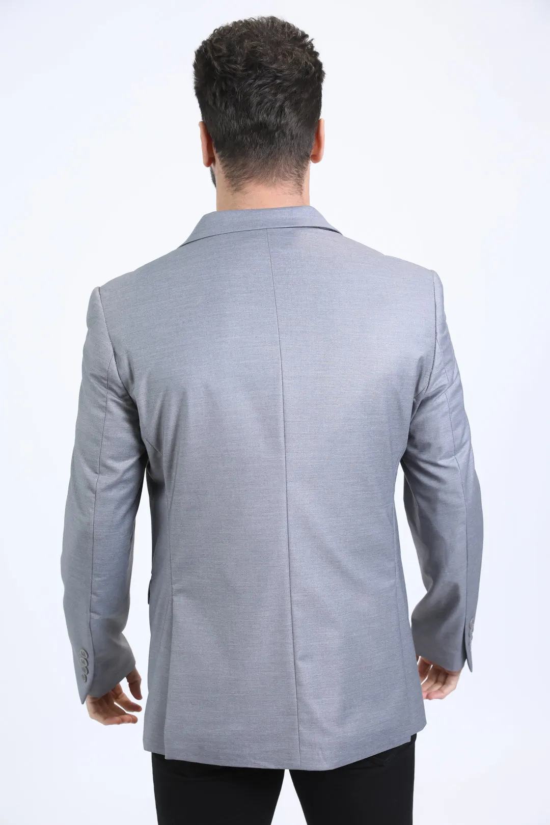 Mens Modern Fit Silver Blazer