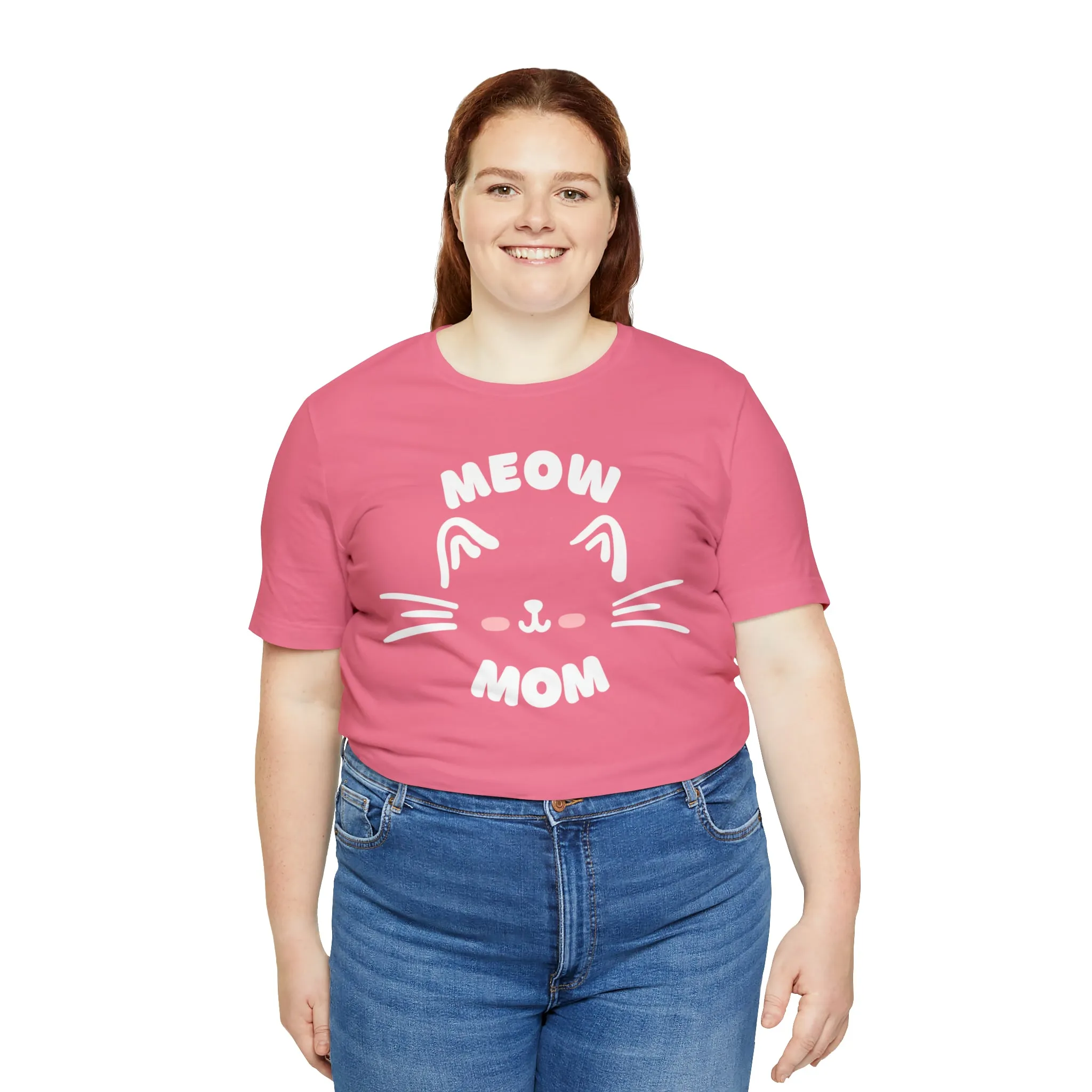 Meow Mom Whiskers T-Shirt | Funny Kitty Tee |  Bella Canvas 3001 Unisex | Cat Lovers Short Sleeve Tshirt