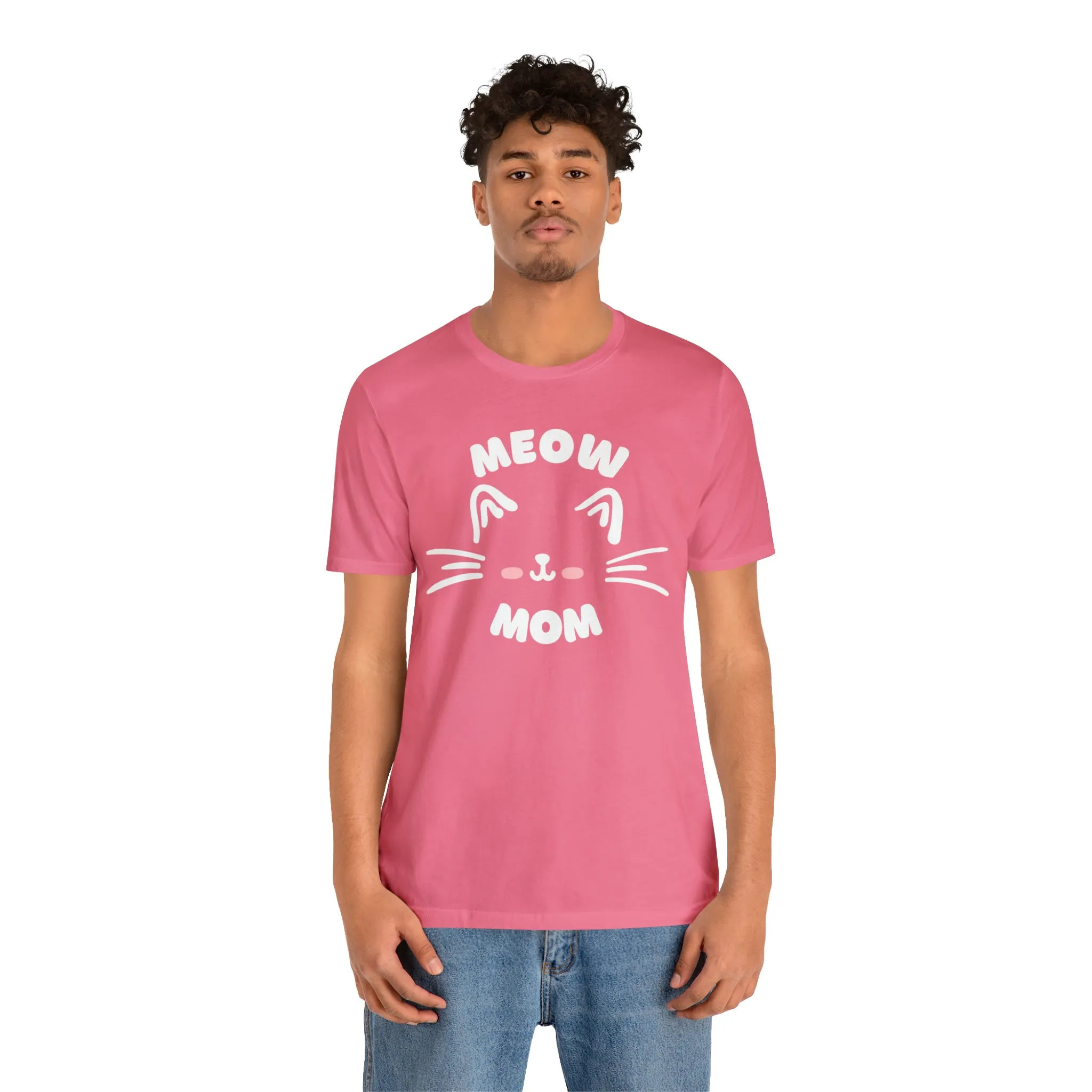 Meow Mom Whiskers T-Shirt | Funny Kitty Tee |  Bella Canvas 3001 Unisex | Cat Lovers Short Sleeve Tshirt