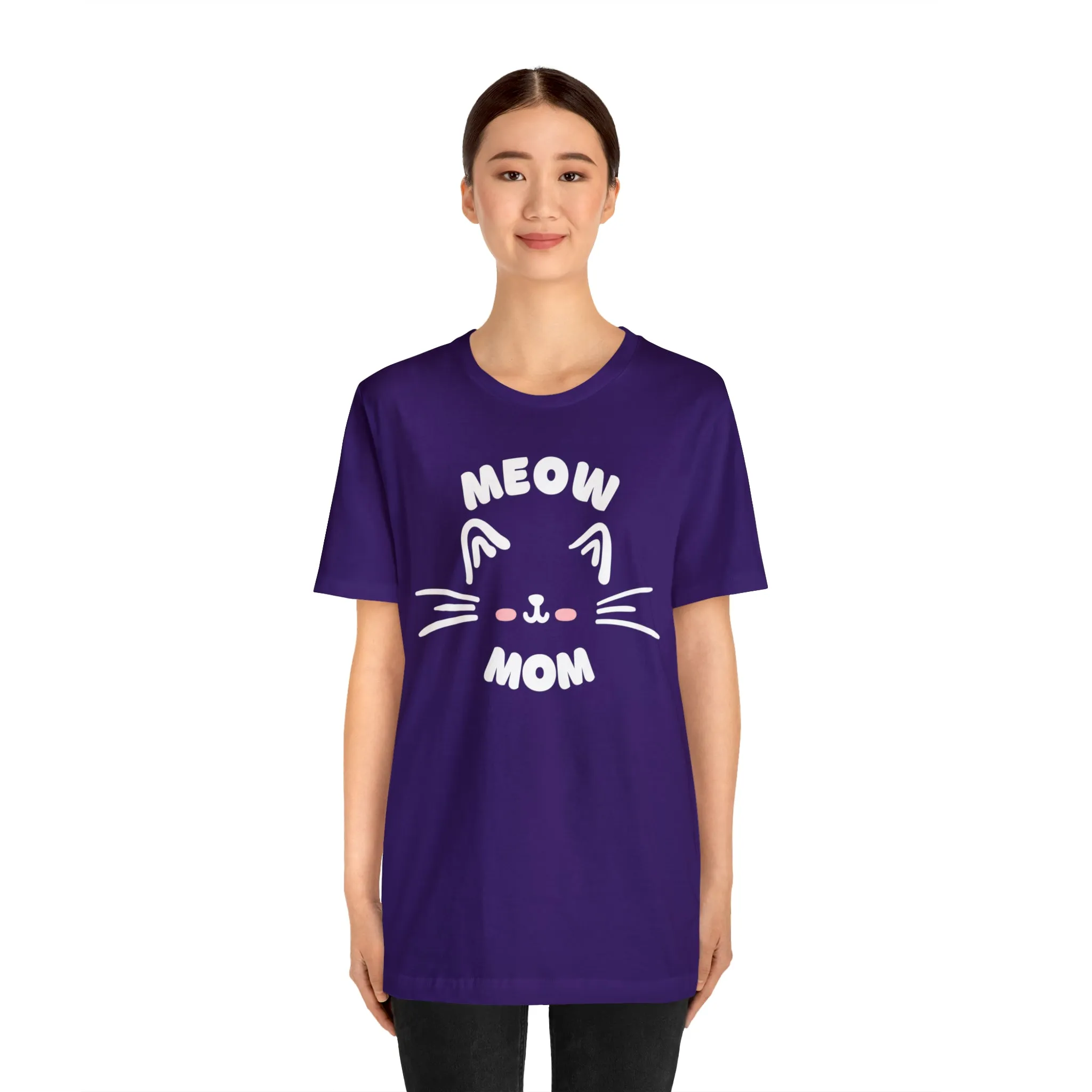 Meow Mom Whiskers T-Shirt | Funny Kitty Tee |  Bella Canvas 3001 Unisex | Cat Lovers Short Sleeve Tshirt