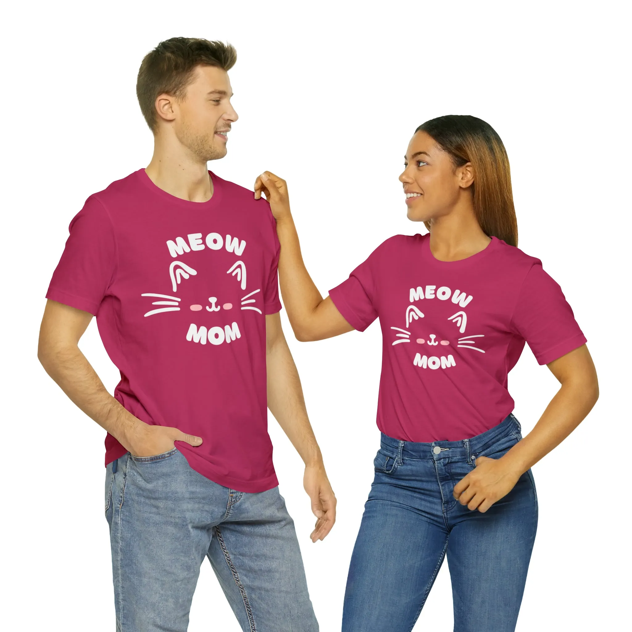 Meow Mom Whiskers T-Shirt | Funny Kitty Tee |  Bella Canvas 3001 Unisex | Cat Lovers Short Sleeve Tshirt