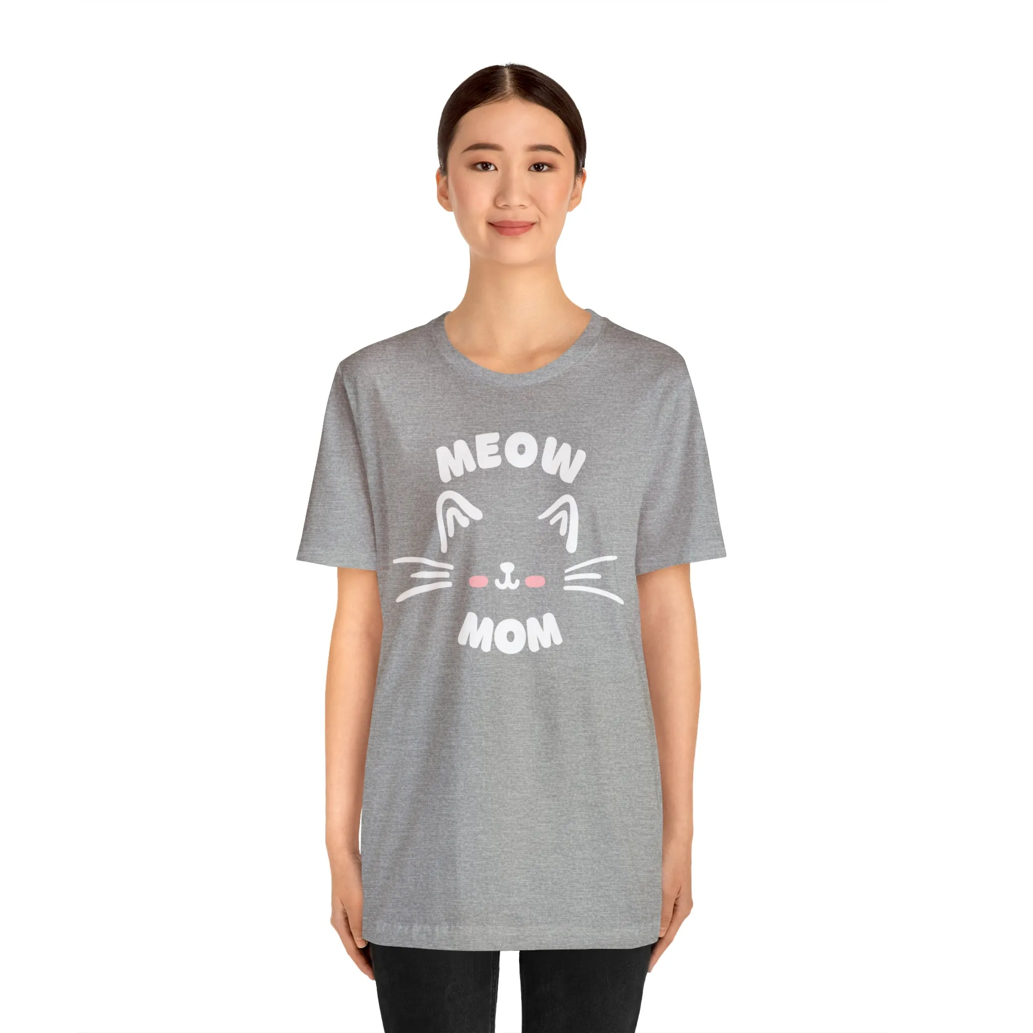 Meow Mom Whiskers T-Shirt | Funny Kitty Tee |  Bella Canvas 3001 Unisex | Cat Lovers Short Sleeve Tshirt
