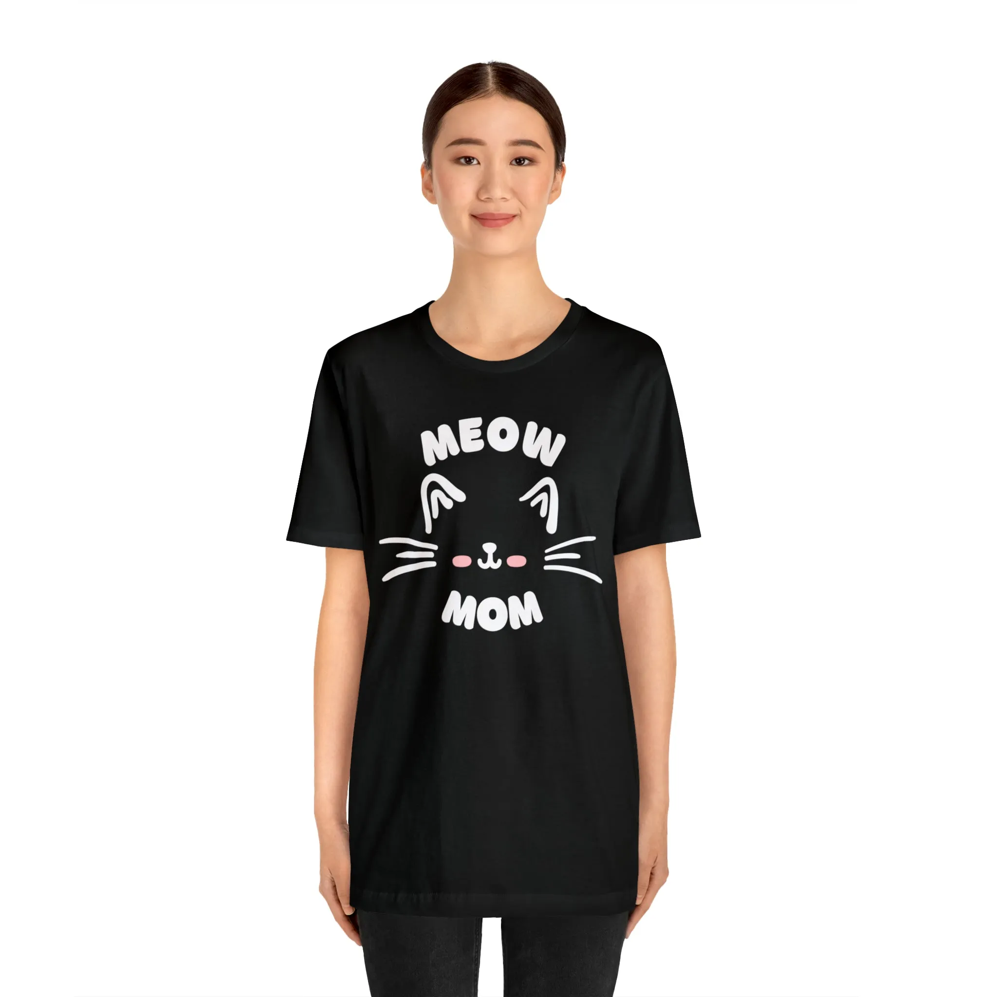 Meow Mom Whiskers T-Shirt | Funny Kitty Tee |  Bella Canvas 3001 Unisex | Cat Lovers Short Sleeve Tshirt