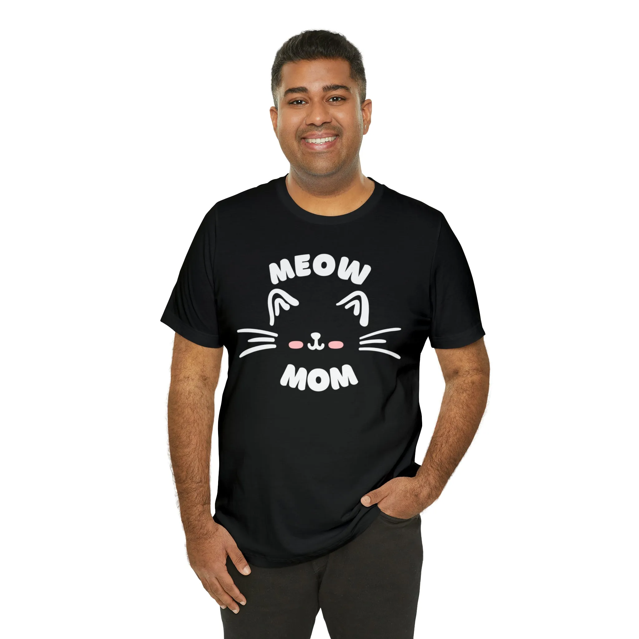Meow Mom Whiskers T-Shirt | Funny Kitty Tee |  Bella Canvas 3001 Unisex | Cat Lovers Short Sleeve Tshirt