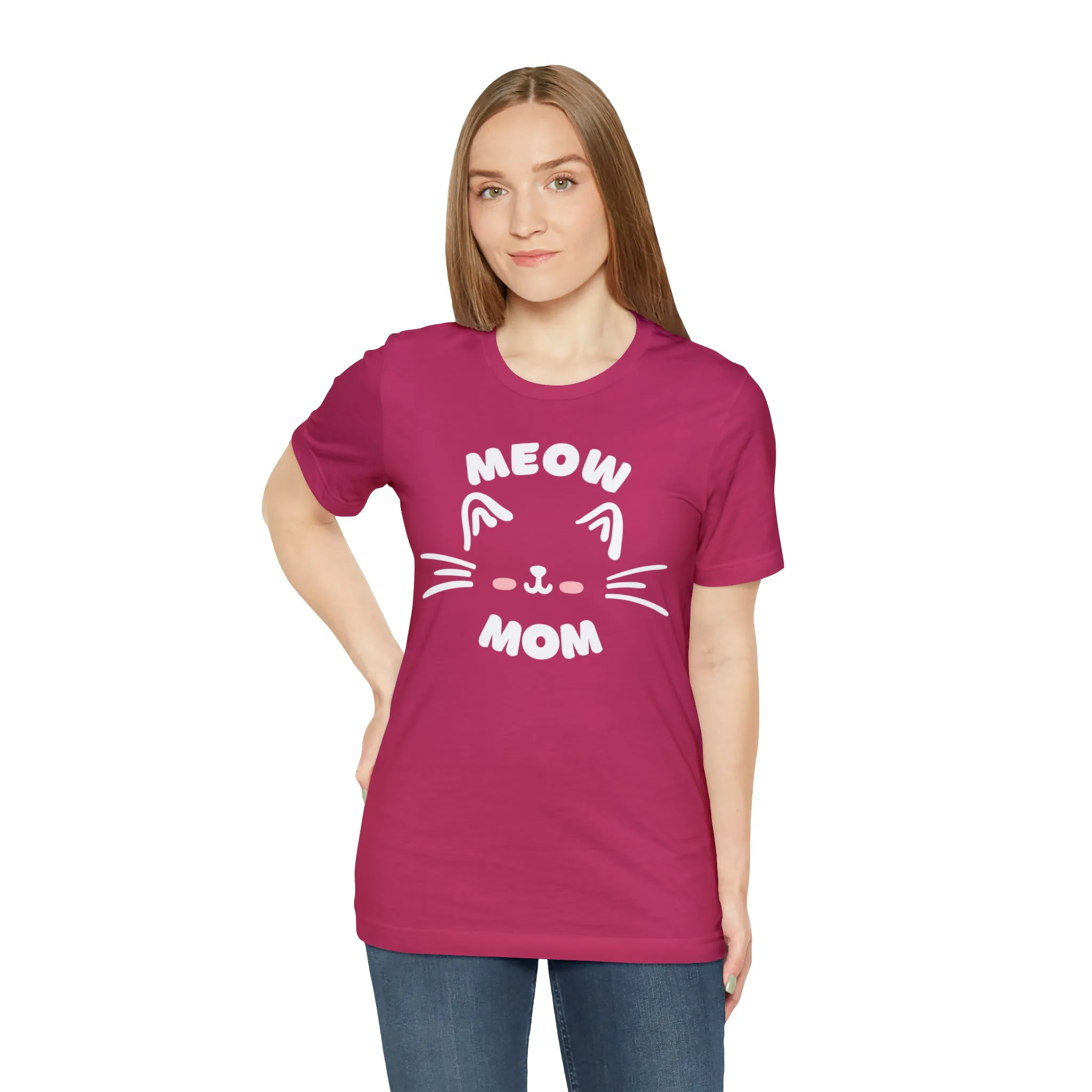 Meow Mom Whiskers T-Shirt | Funny Kitty Tee |  Bella Canvas 3001 Unisex | Cat Lovers Short Sleeve Tshirt