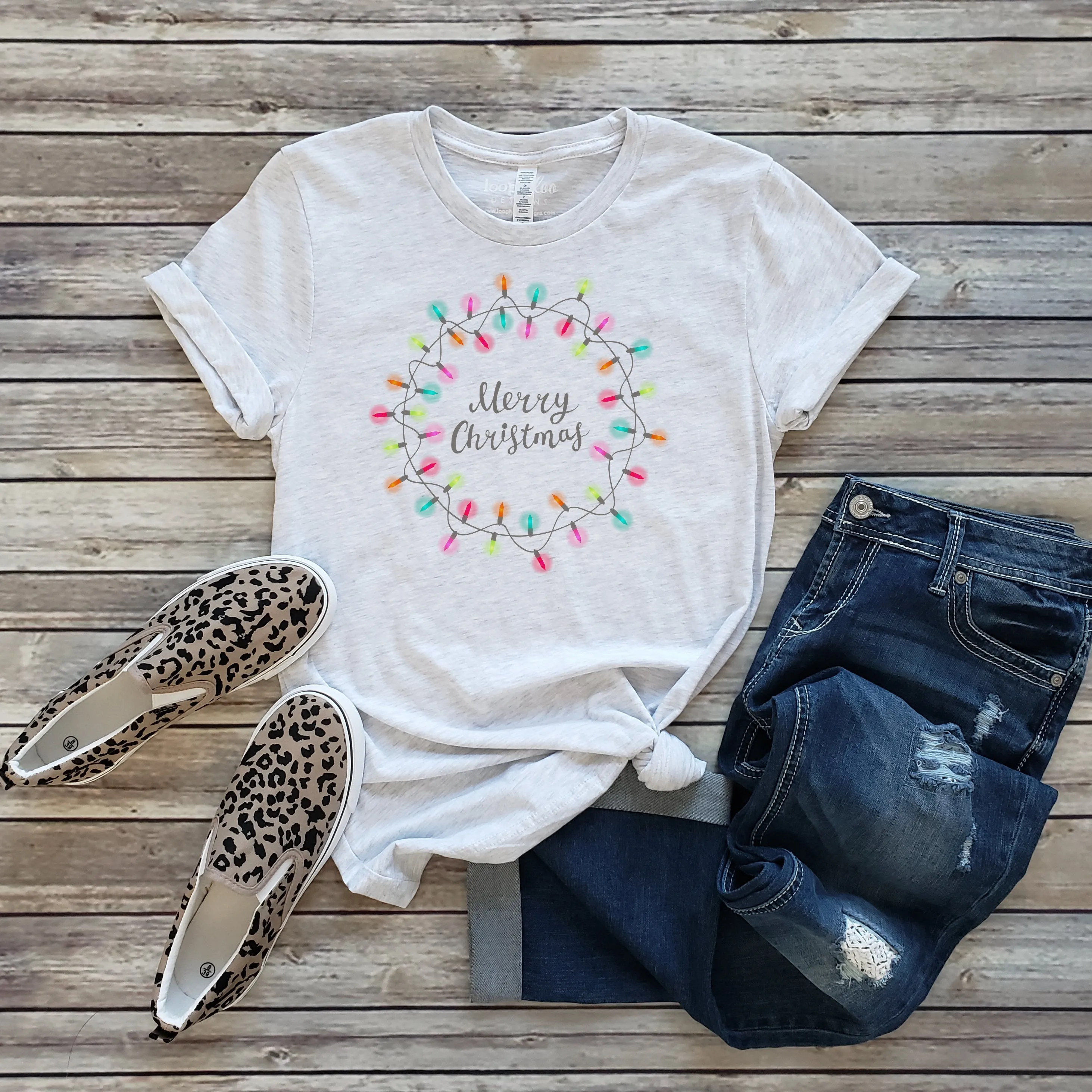 MERRY CHRISTMAS LIGHTS TEE