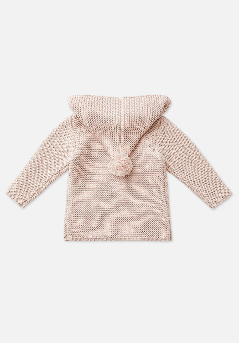 Miann & Co Baby - Hooded Bobble Knit Cardigan - Ballet Pink