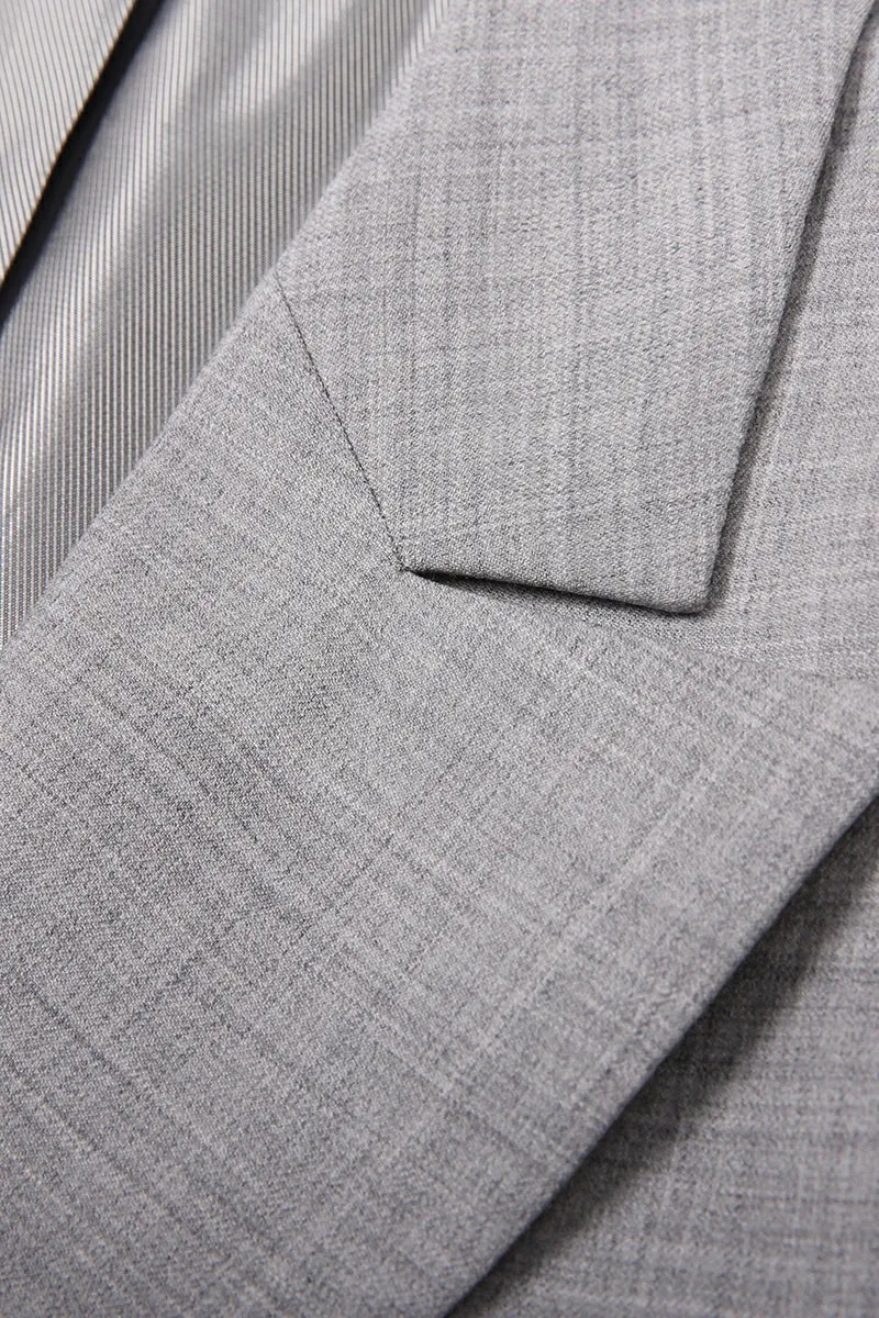 Milano Light Grey Wool Women's Blazer