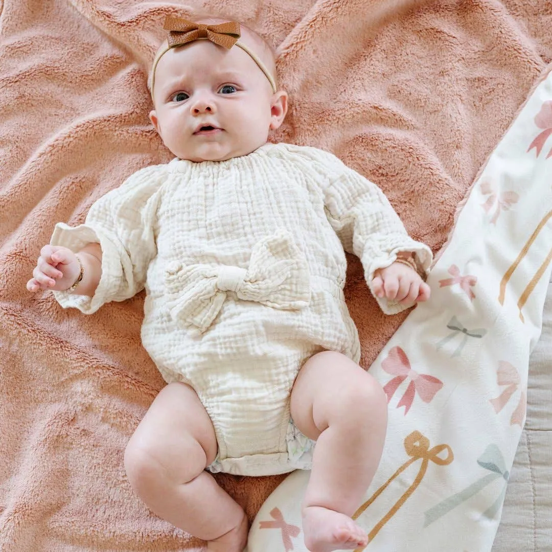 Minky/Lush Receiving Blanket - Bows