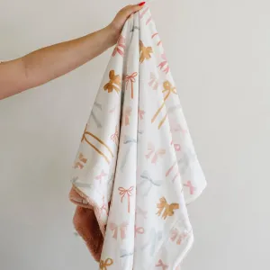Minky/Lush Receiving Blanket - Bows