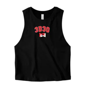 MOSSA Bella   Canvas Women's Cropped Tank - 3D30 Collegiate Logo