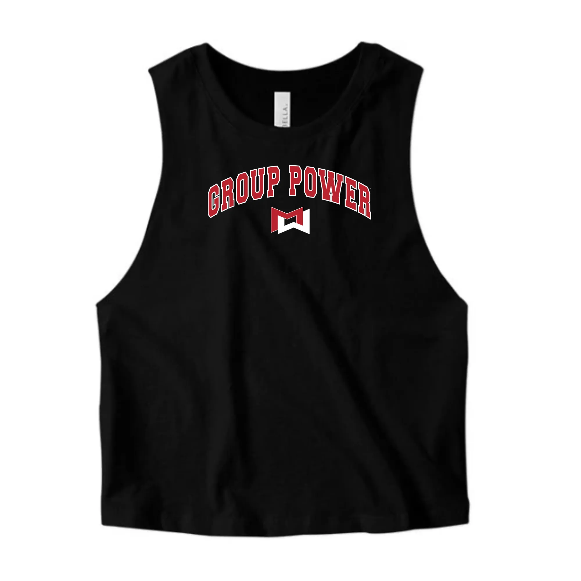 MOSSA Bella   Canvas Women's Cropped Tank - Power Collegiate Logo