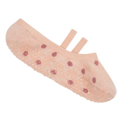 MoveActive Ballet Non Slip Grip Socks - Apricot Sparkle Sports