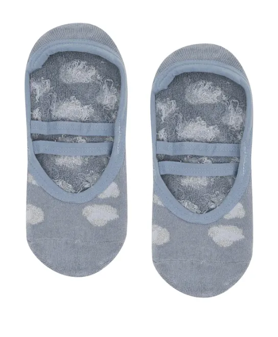 MoveActive Ballet Non Slip Grip Socks -  Cheetah Cloudy Blue