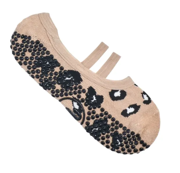 MoveActive Ballet Non Slip Grip Socks - Cheetah Nude