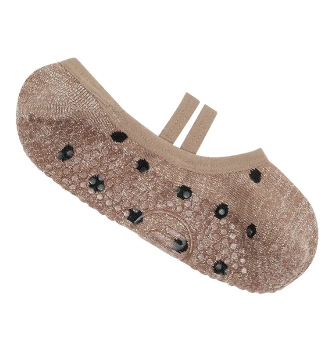 MoveActive Ballet Non Slip Grip Socks - Copper Sparkle Sports