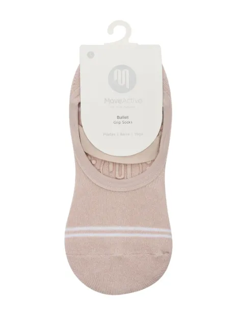 MoveActive Ballet Non Slip Grip Socks - Pinstripe Blush