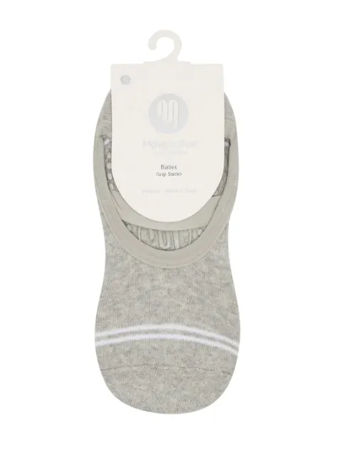 MoveActive Ballet Non Slip Grip Socks - Pinstripe Marble Grey