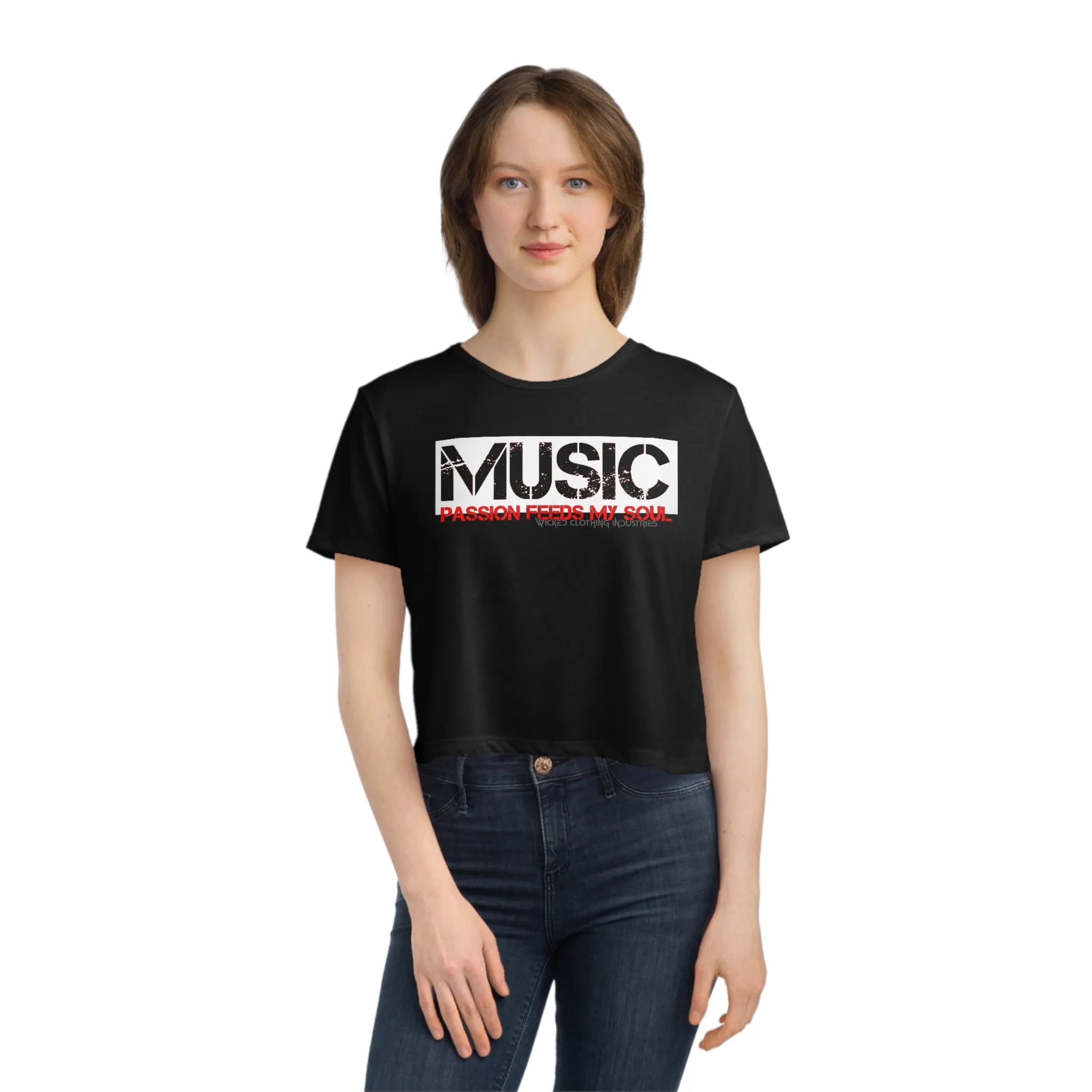 Music Passion Feeds My Soul / Flowy Cropped Tee