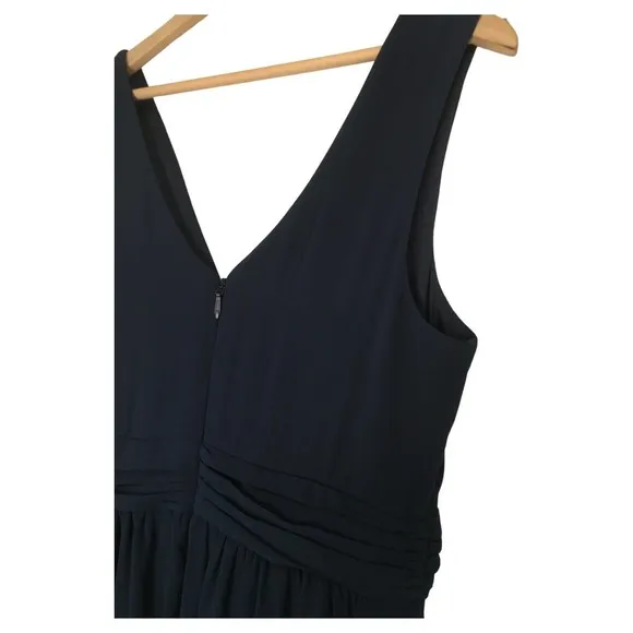 New Lulus Womens L Thoughts of Hue Surplice Maxi Formal Bridesmaid Dress Blue