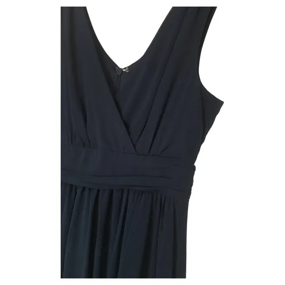 New Lulus Womens L Thoughts of Hue Surplice Maxi Formal Bridesmaid Dress Blue