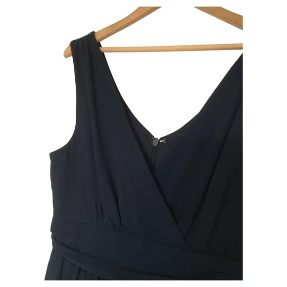 New Lulus Womens L Thoughts of Hue Surplice Maxi Formal Bridesmaid Dress Blue