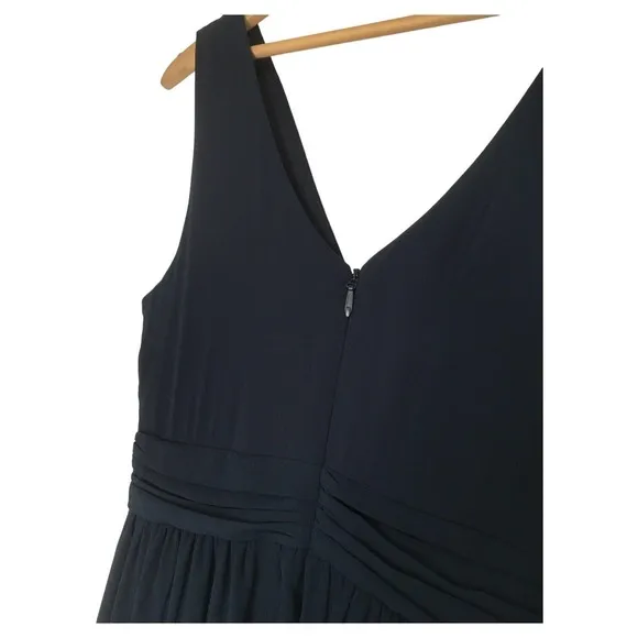 New Lulus Womens L Thoughts of Hue Surplice Maxi Formal Bridesmaid Dress Blue