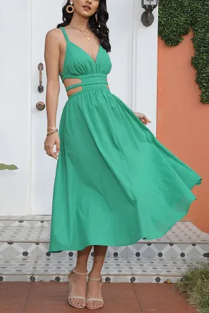 New Women's Solid Color Sexy Sleeveless Sling Dress