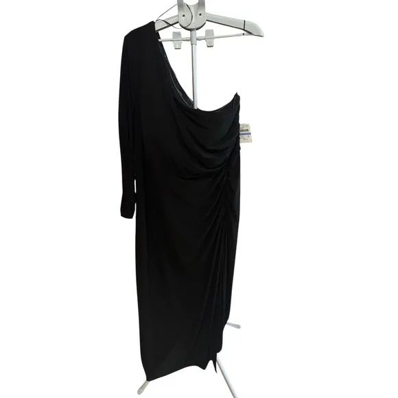 Nightway Women's Plus Size 20 Black One-Shoulder Gown – NWT