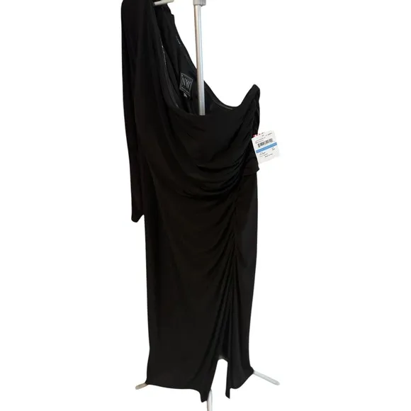 Nightway Women's Plus Size 20 Black One-Shoulder Gown – NWT